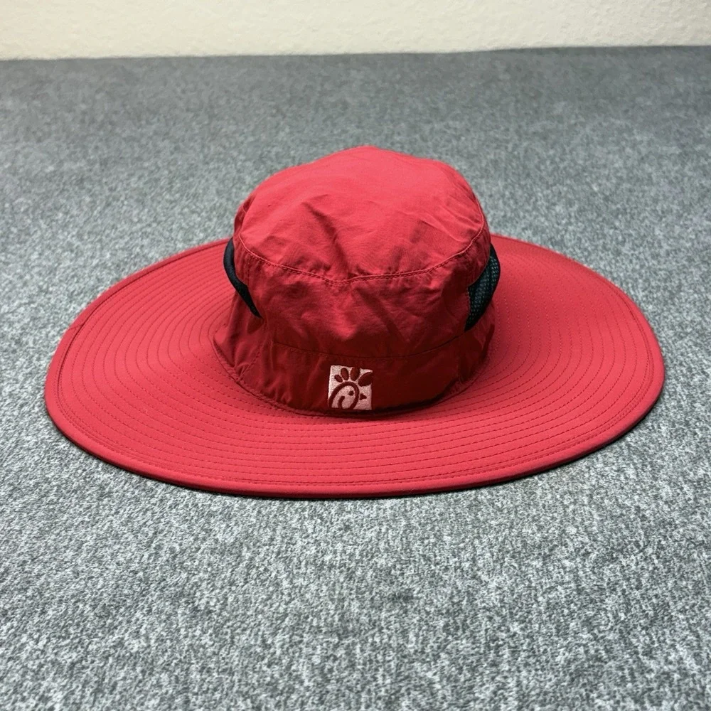 Chick Fil A Bucket Hat Team‎ Member Red Sun Boonie One Size OOBE Beach Shade Cap